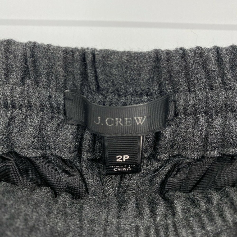 J. Crew Drapey Wool Blend Jogger Pants Women Size 2 Drawstring Stretch Crop Gray - Picture 4 of 10